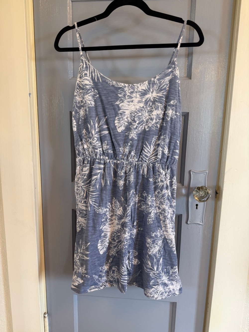 Old Navy Blue and White Floral Spaghetti Strap Sundress